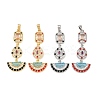 Brass Micro Pave Cubic Zirconia Pendants KK-K412-03-1