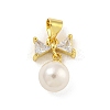 Rack Plating Brass Pave Cubic Zirconia Pendants KK-G513-25G-1