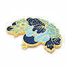 Rack Plating Alloy Enamel Big Pendants ENAM-N056-395F-G-2
