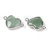 Natural Green Aventurine Love Heart Pendants G-T138-205I-P-2