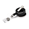 Halloween Pumpkin Glitter Powder Felt & ABS Plastic Badge Reel AJEW-I053-16-3