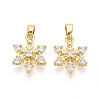 Brass Micro Pave Clear Cubic Zirconia Charms KK-N259-16G-1