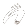 Rack Plating Brass Micro Pave Cubic Zirconia Heart Pendant Necklaces NJEW-H168-02P-1