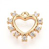 Brass Micro Pave Clear Cubic Zirconia Pendants KK-T075-06G-1