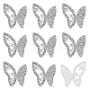 6Pcs 1-Hole Zinc Alloy Crystal Rhinestone Shank Buttons BUTT-DC0001-09-1