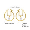 Brass & Clear Cubic Zirconia Hoop Earrings FS-WG3D18D-02-1