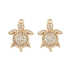 Brass Micro Pave Clear Cubic Zirconia Pendants KK-G535-02C-G-1