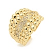 Clear Cubic Zirconia Open Cuff Ring RJEW-L121-028G-1