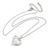 Mother's Day Brass Micro Pave Clear Cubic Zirconia Mother and Baby Heart Pendant Necklaces for Women NJEW-C085-01C-P-2