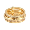 Brass Micro Pave Cubic Zirconia Plain Band Finger Rings for Women RJEW-P160-01D-G-4