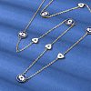 304 Stainless Steel Blue & White Enamel Evil Eye Link Chain Long Necklaces NJEW-V001-02G-1