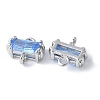 Brass Pave Cubic Zirconia Connector Charms KK-F892-53P-03-2