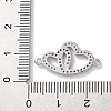 Rack Plating Brass Micro Pave Clear Cubic Zirconia Connector Charms KK-Z039-36P-3