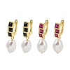 Rack Plating Brass Micro Pave Cubic Zirconia Hoop Earring EJEW-C102-02G-1