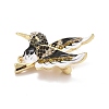 Bird Enamel Pin with Rhinestone JEWB-A004-18G-A-2