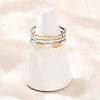 304 Stainless Steel Double Color Cuff Rings RJEW-S635-01GP-10-2