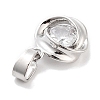 Brass Micro Pave Clear Cubic Zirconia Pendants ZIRC-L104-011P-2