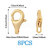 8Pcs Brass Lobster Claw Clasps KK-TA0002-68-3