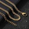 3MM 304 Stainless Steel Wheat Chain Necklaces for Men STAS-V011-03D-G-1