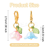 8Pcs 8 Colors Flower Acrylic Pendant Decorations HJEW-FS00034-04-4