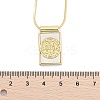 Brass Pave Shell Rectangle Saint Benedict Medal Cross Pendants Necklaces for Women NJEW-Z053-01G-02-5