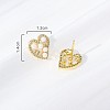 Heart Brass Clear Cubic Zirconia Stud Earrings ZD0180-4