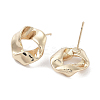 Twist Ring Alloy Studs Earrings for Women EJEW-H309-12KCG-2