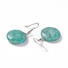 Natural Amazonite Flat Round Dangle Earrings EJEW-D188-03P-10-3