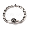 304 Stainless Steel Viking Lion Link Chain Bracelets for Men BJEW-B096-38AS-1