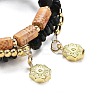 Bohemian Handwork Multi-Colored Stone Beaded Bracelet AJEW-Z038-01F-3