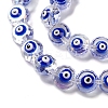 Transparent Evil Eye Glass Beads Strands LAMP-K037-06H-3