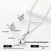 304 Stainless Steel Pendant Necklace & Stud Earrings Set for Women Men NO8774-4-1