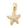Rack Plating Leaf Brass Clear Cubic Zirconia Pendants KK-S407-13G-D-1