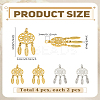4Pcs 2 Colors 304 Stainless Steel Pendants STAS-LP0004-20-2