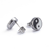 Feng Shui 304 Stainless Steel Stud Earrings X-EJEW-L248-047P-2