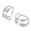 Clear Cubic Zirconia Snake Open Cuff Rings RJEW-G287-02P-1
