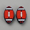 Rugby Food Grade Eco-Friendly Silicone Focal Beads LS-SIL-WH0013-52B-1