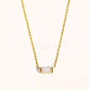 Birthstone Style Brass Cubic Zirconia Rectangle Pendant Necklaces for Women FS-WGDF12C-10-1