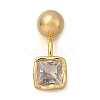 Brass Micro Pave Cubic Zirconia Square Charms KK-D500-01A-G-1