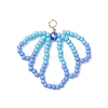 3Pcs Glass Seed Beaded Shell Shapes Pendants PALLOY-MZ01174-3