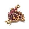 Thanksgiving Day Theme Rack Plating Alloy Enamel Pendants ENAM-S021-05G-A-2
