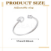 1Pc Letter Brass Rhinestone Open Cuff Rings for Women AJEW-LP0004-47D-S-2