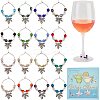 Alloy Maple Leaf Wine Glass Charms AJEW-SC00018-1
