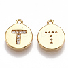 Brass Cubic Zirconia Charms KK-T038-194G-T-1
