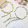 2Pcs 2 Colors Polyester Artificial Rose Garland Headbands Hair Vine AJEW-CP0008-26E-4