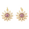 Rack Plating Brass Micro Pave Clear Cubic Zirconia Pendants KK-M253-10G-02-1