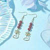 Natural Strawberry Quartz Dangle Earring EJEW-JE05911-2