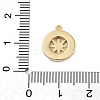 Brass Pave Natural Shell Flat Round with Star Charms KK-P289-06G-3