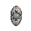 Natural Green Aventurine Retro Finger Rings RJEW-B067-02R-23-2