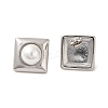 Square 304 Stainless Steel Stud Earrings EJEW-U003-36P-2